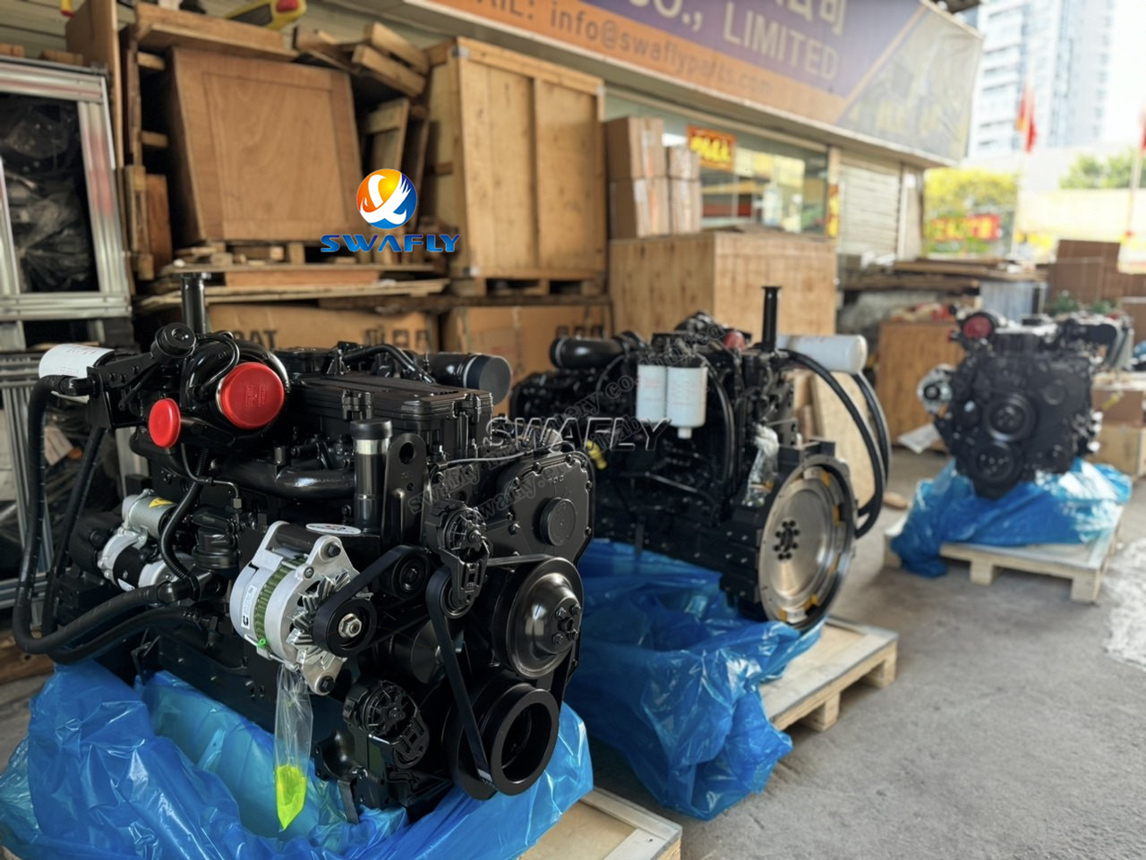 Úspešná dodávka troch motorov Cummins SAA6D114E-3 pre rýpadlá Komatsu PC300-8 a PC300-8MO