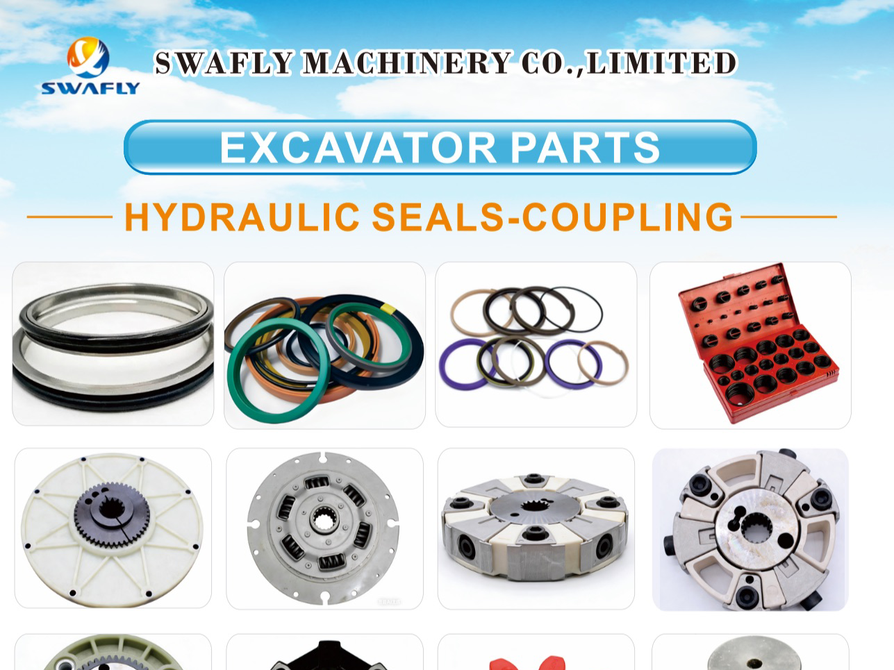 Kvalitné tesnenia a diely pre rýpadlá, nakladače a dozéry